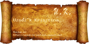 Uzsák Krisztina névjegykártya