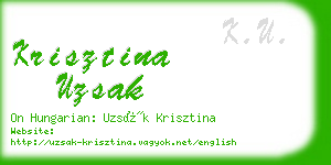 krisztina uzsak business card